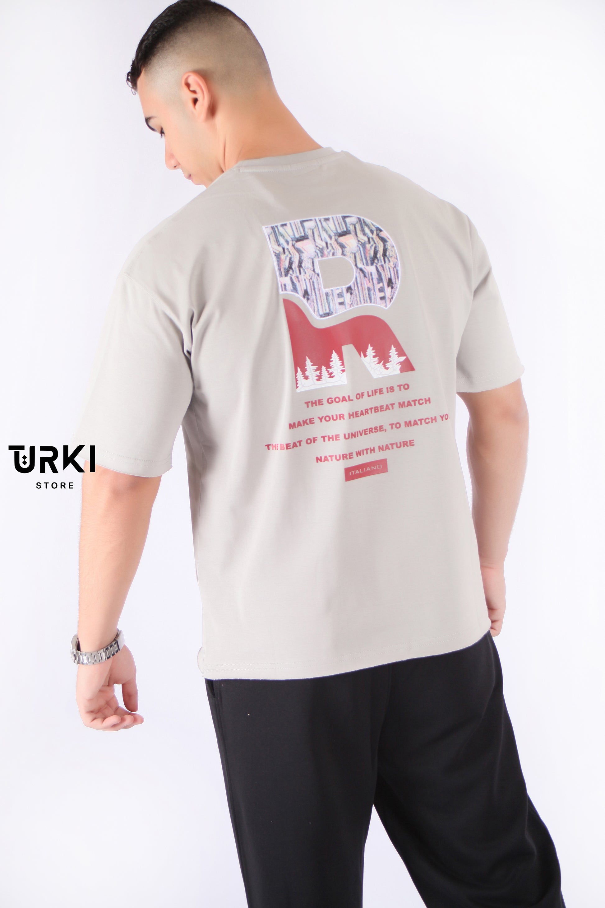 تي شيرت اوفر سايز رجالي قطن -1083