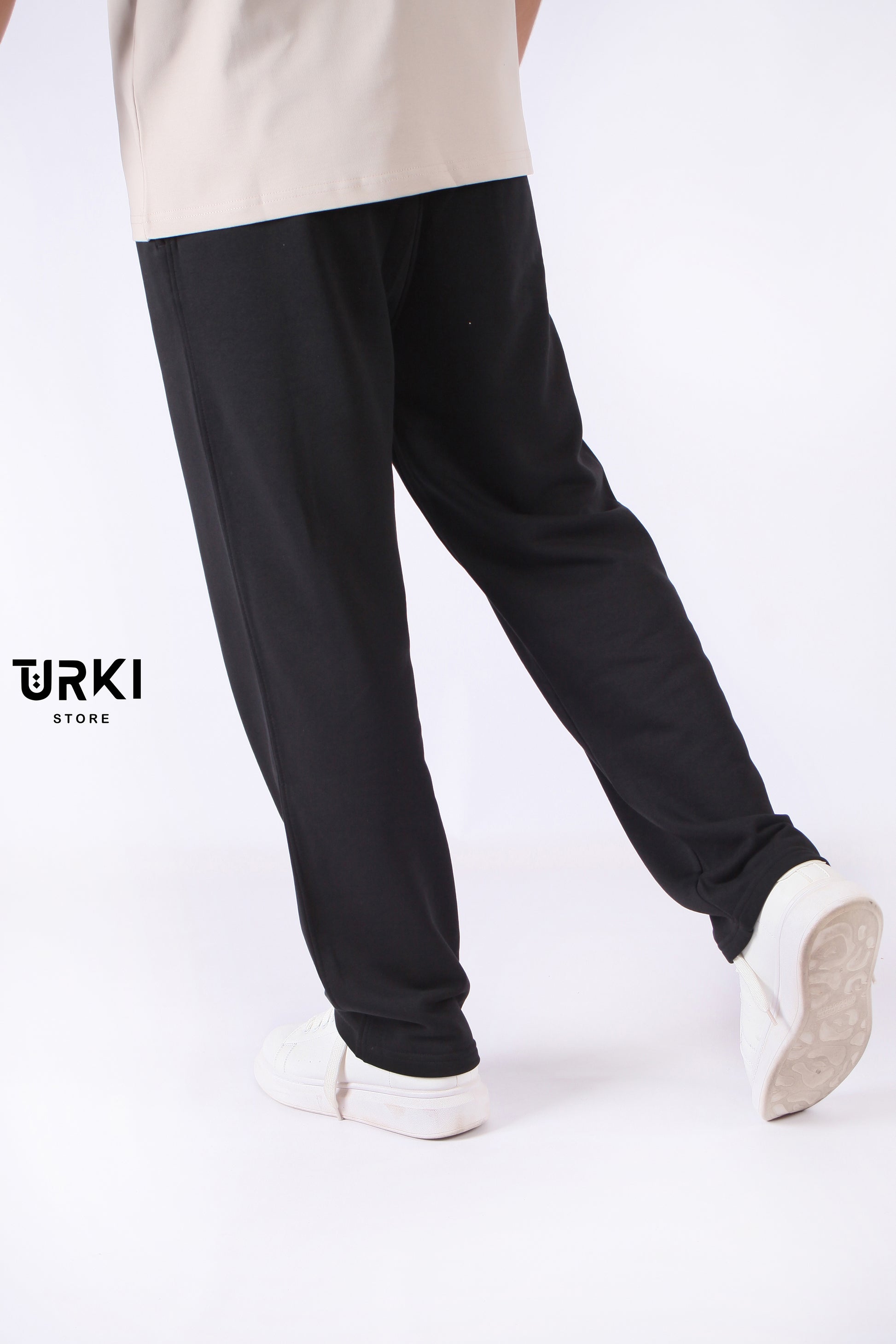 بنطون وايد ليج شبابي قطن-481