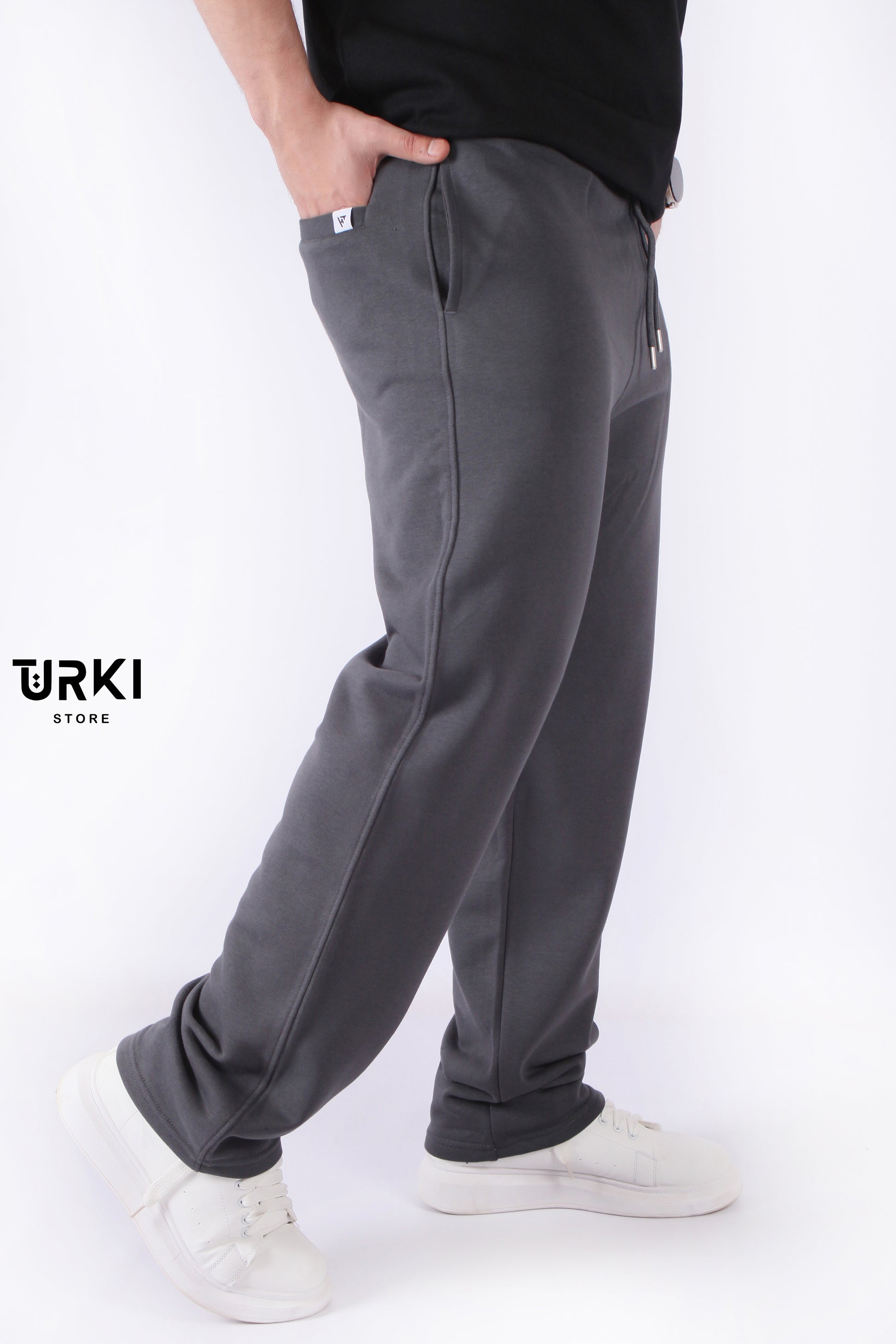 بنطون وايد ليج شبابي قطن-481