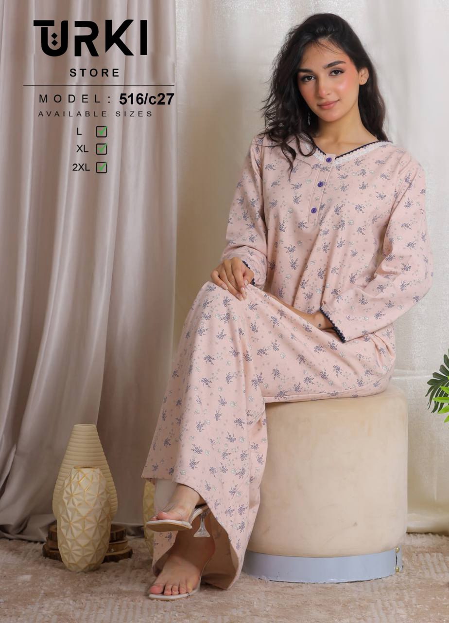 جلابية حريمي قطن مبطن كود 516