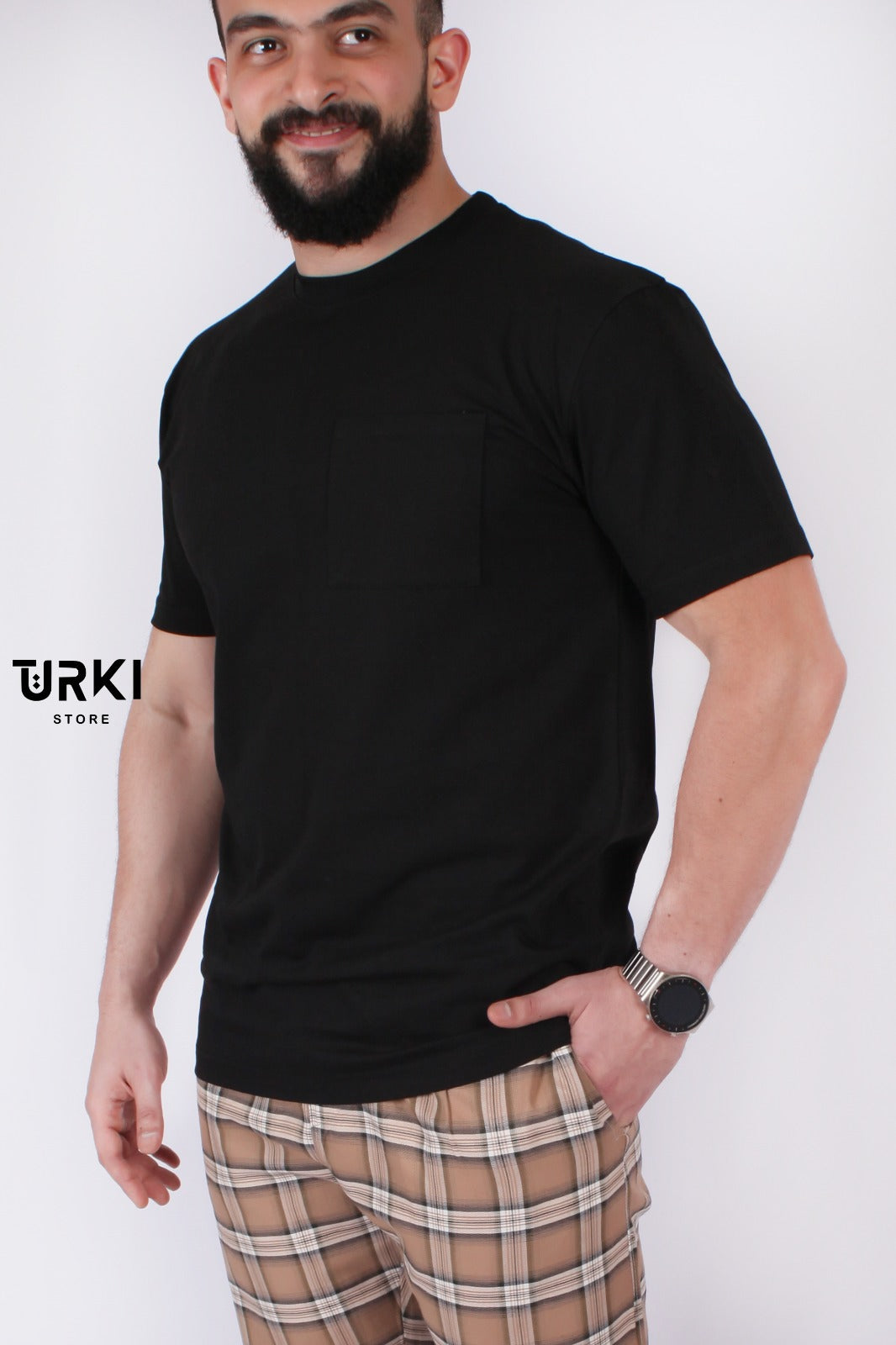 تي شيرت تركي ساده بجيب