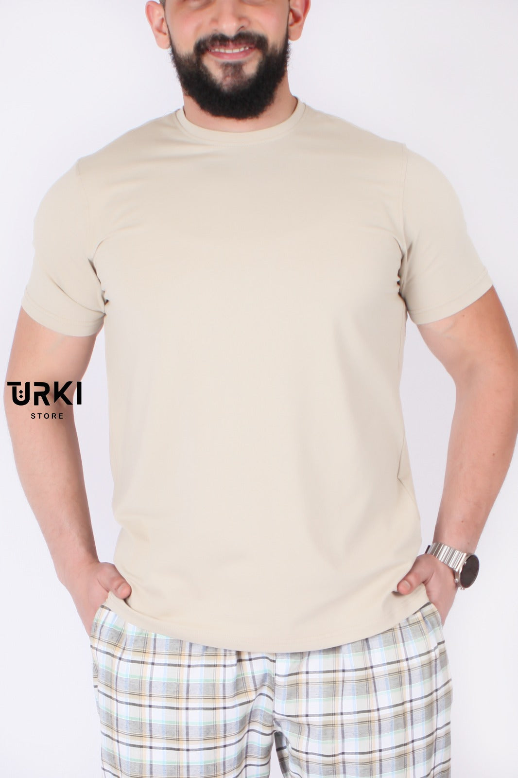 تي شيرت تركي نص كم ساده