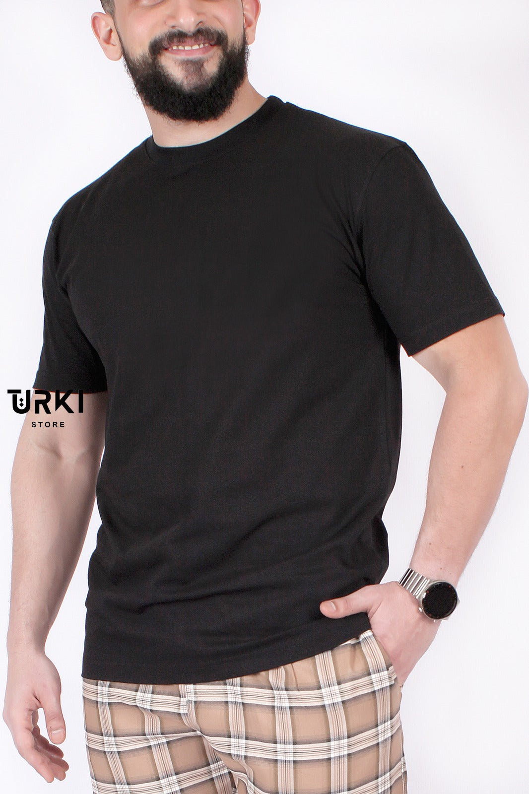 تي شيرت تركي نص كم ساده