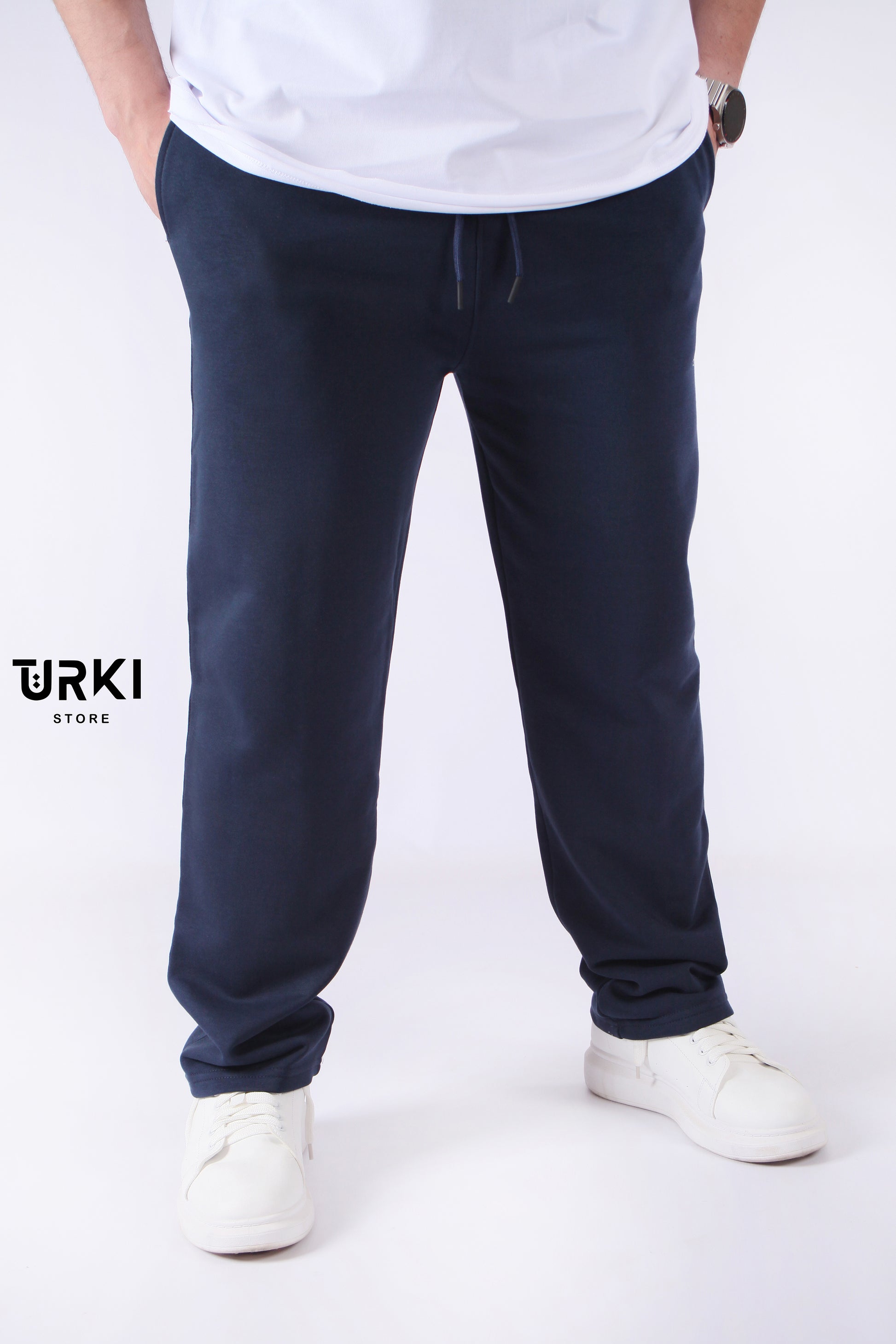 بنطون وايد ليج شبابي قطن-481