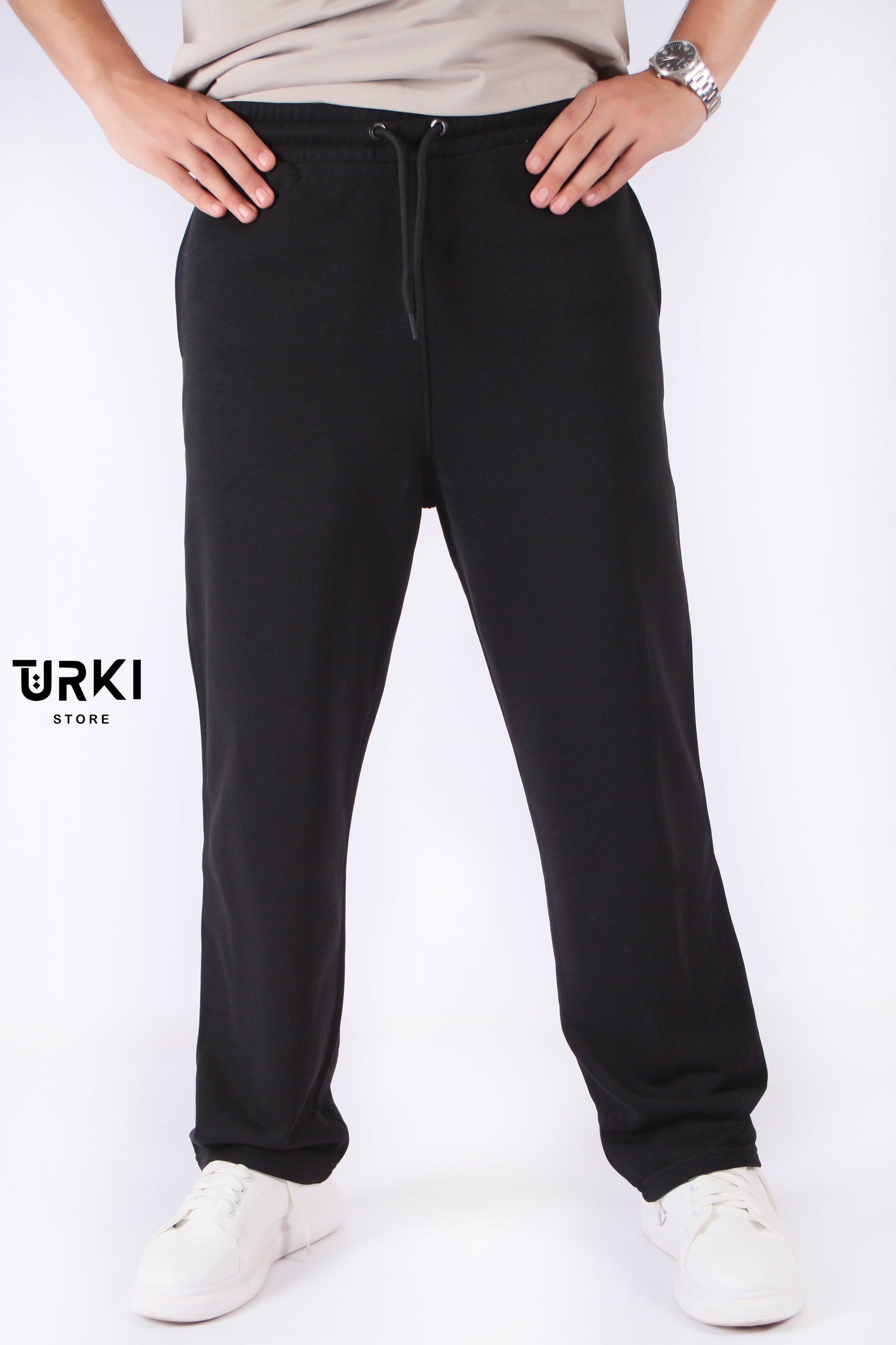 بنطون وايد ليج شبابي قطن-481