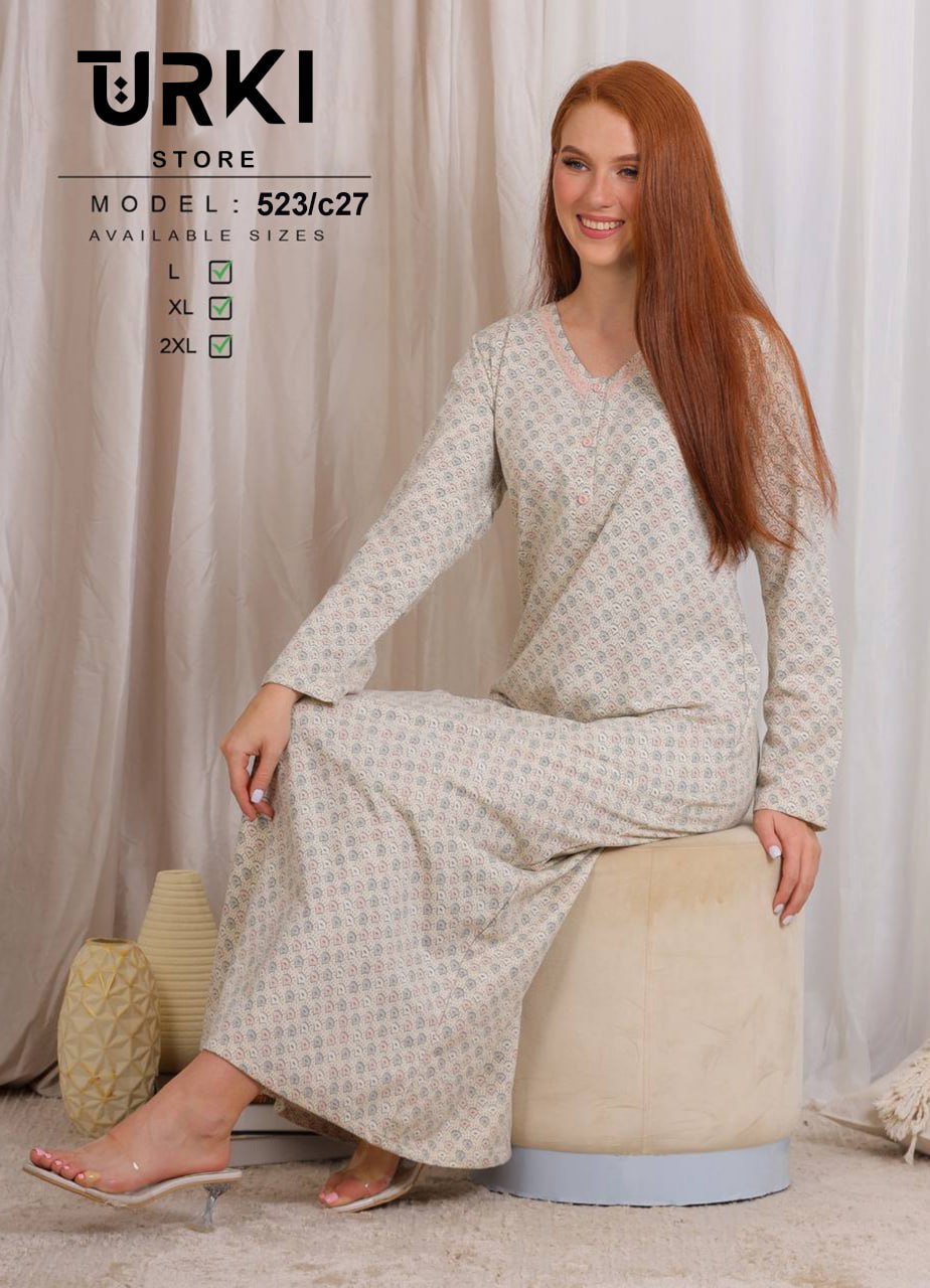 جلابية حريمي قطن كود 523