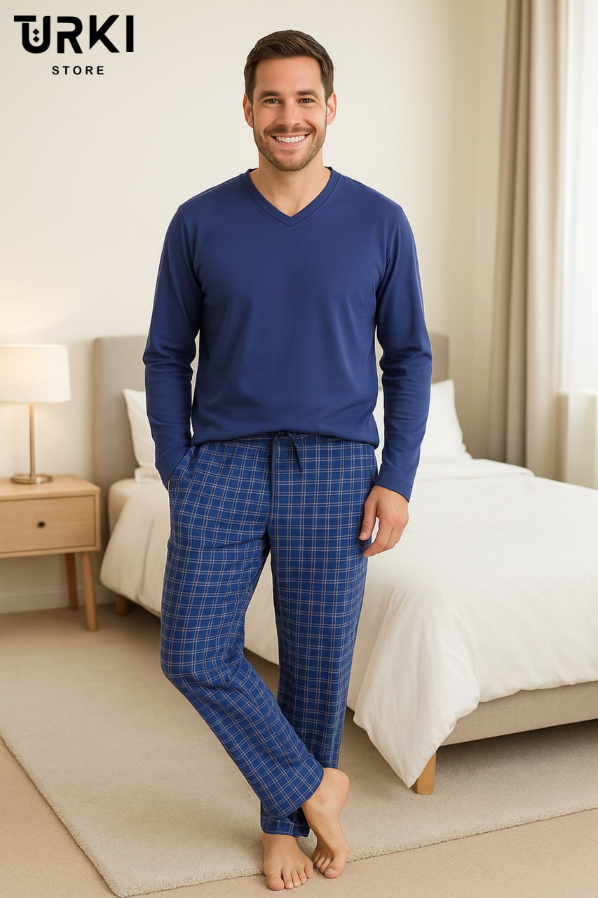 بيجاما رجالي قطن زراير