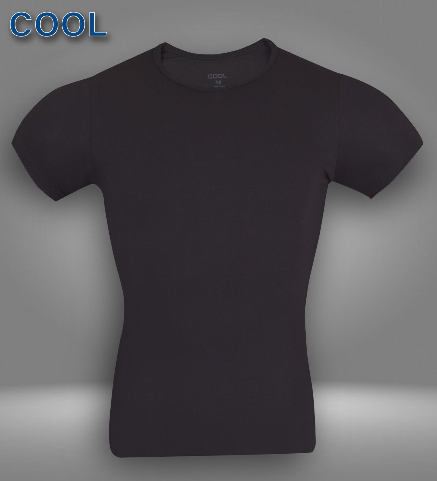 (O)فانلة نص كم رجالي قطن استريتش رقبة COOL
