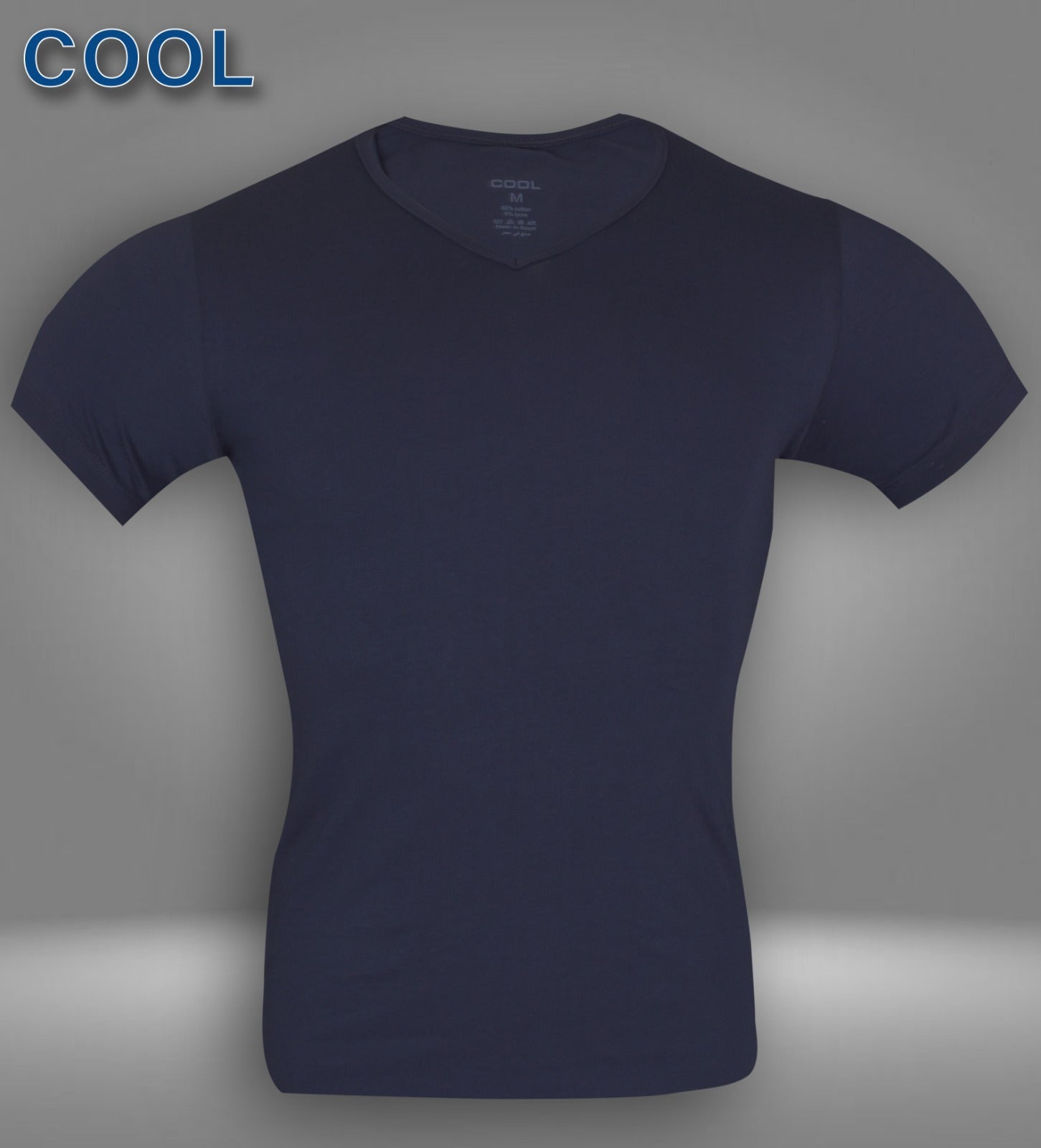 قطن استريتش (V) فانلة نص كم رجالي برقبة COOL