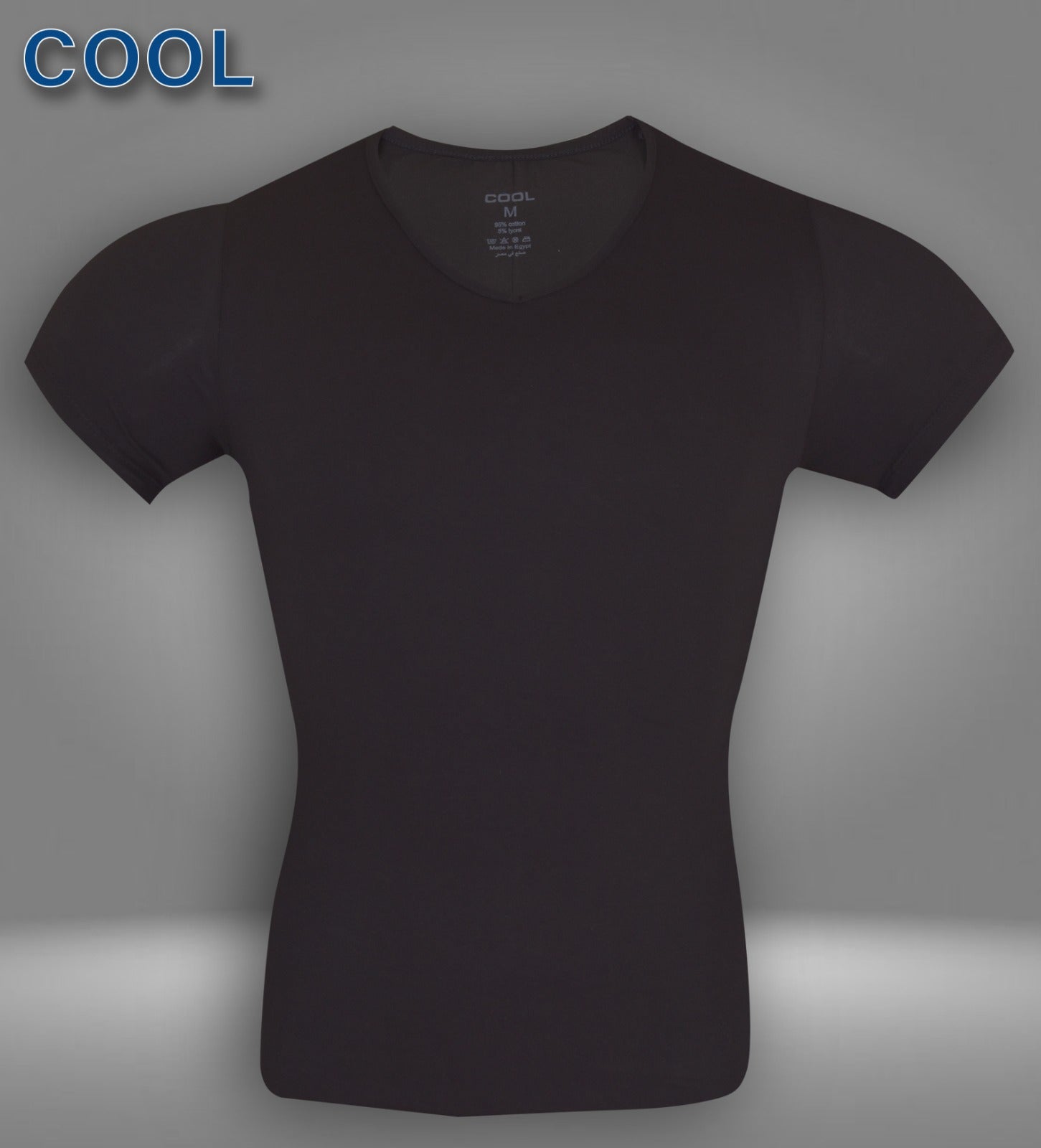 قطن استريتش (V) فانلة نص كم رجالي برقبة COOL