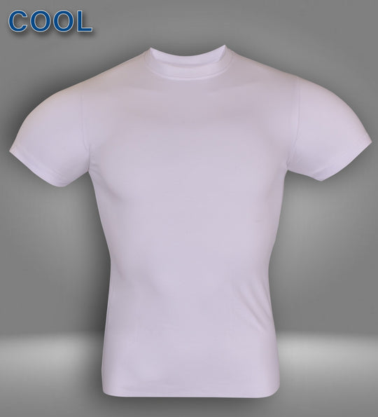 نص كم رجالي برقبة عالية قطن استريتش COOL