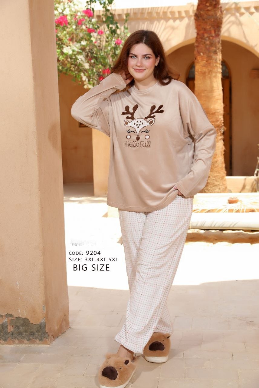 تركي بيجاما حريمي بيج سايز 9204