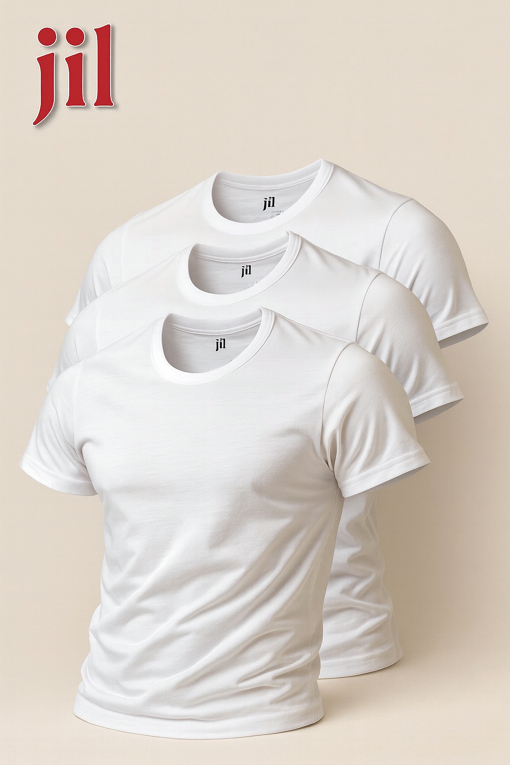 جيل فانلة نص كم رجالي ابيض باك 3*1