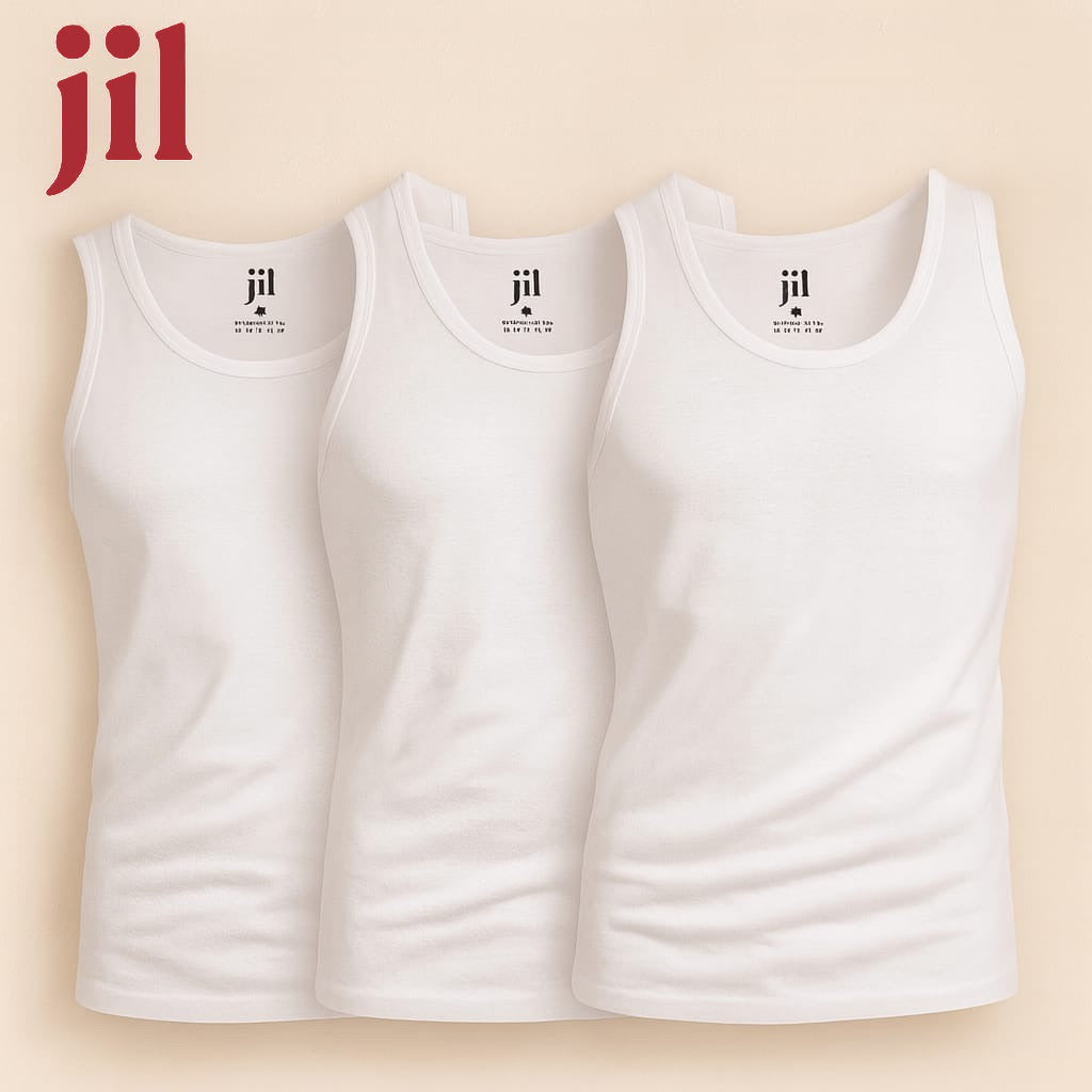 جيل فانلة حمالة رجالي ابيض بالك 3*1