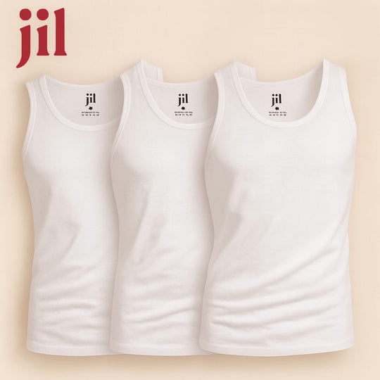 جيل فانلة حمالة رجالي ابيض بالك 3*1